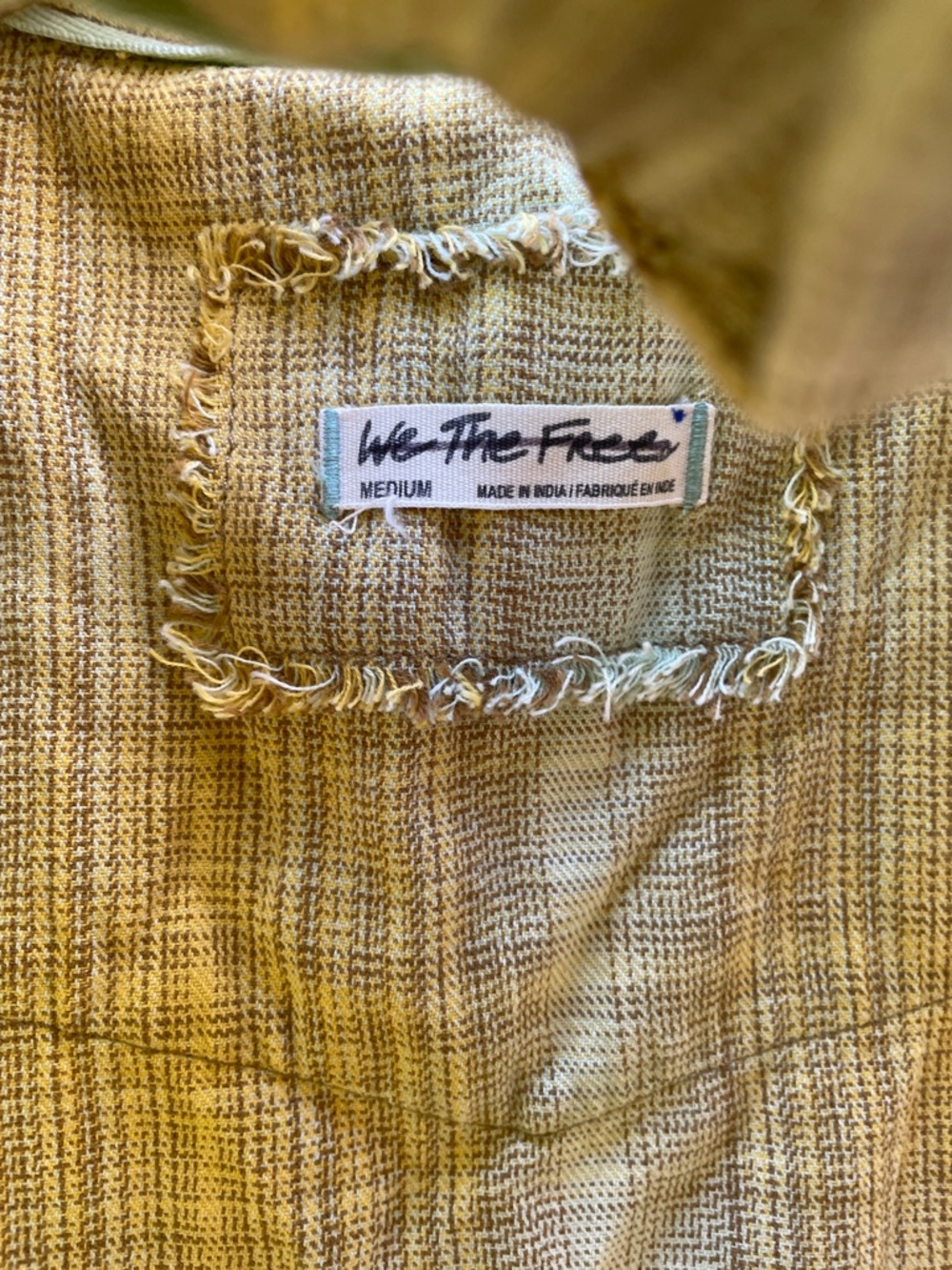 Sleeveless Plaid Button-Front Shirt - Yellow - Picture 6 of 8